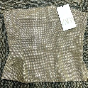 Zara rhinestone strapless corset top